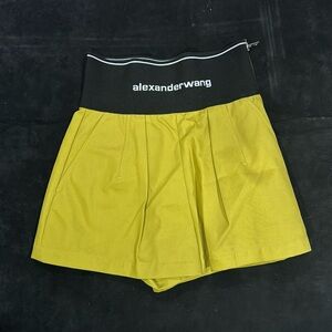 Alexander Wang Black Waistband Olive Green Skort Shorts
